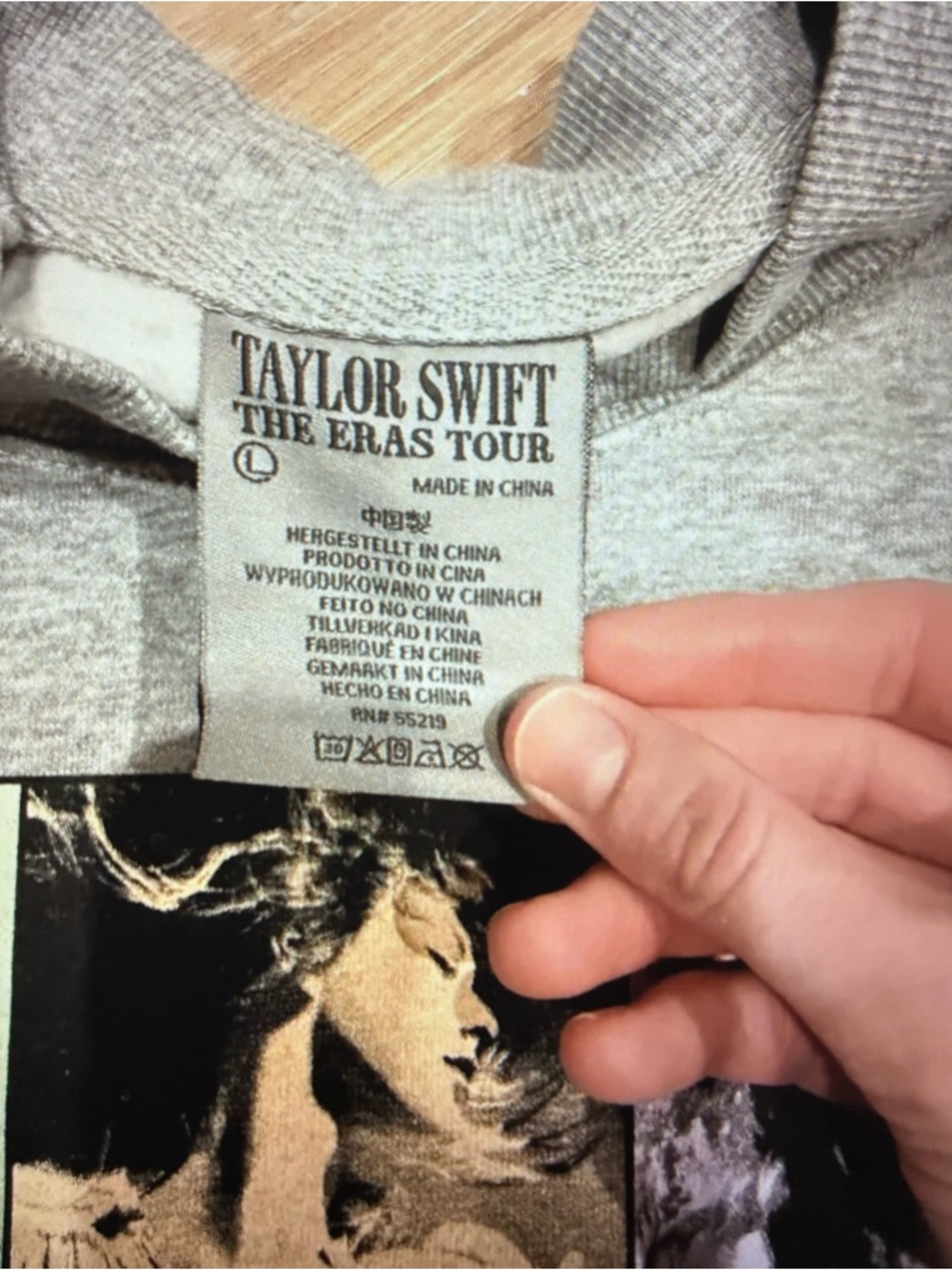Taylor Swift Gray Crewneck with Multi-Color Photo Grid - Picture 3 of 4